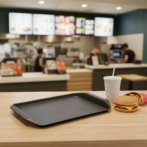 Plateau de service antidérapant noir pour restaurant de restauration rapide, vente chaude - Product Image 3