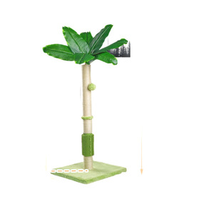 Sisal <b>Cat</b> Tree With Artificial Leaves Wear Resistant <b>Scratching</b> <b>Post</b> <b>For</b> <b>Cats</b> Modern Design Indoor Pet Furniture - Product Image 2