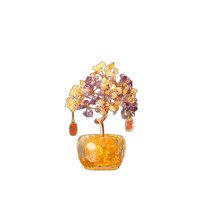 Arbre de la fortune en améthyste rose naturelle, écologique, Hongzhuo, ornement de richesse, bureau, entrée, arbre attirant l'argent