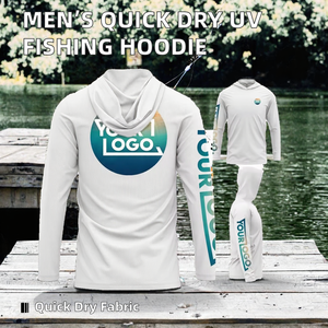 Sweat à capuche de pêche pour homme UPF 50, impression par sublimation avec logo personnalisé, protection anti-UV, pull à manches longues, design dégradé de couleur - Product Image 2