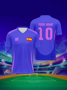 Camisetas de fútbol con cuello en V estilo español, camisetas, uniformes de entrenamiento y fábrica de ropa disponible para personalización.F10 - Product Image 5