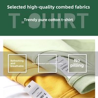 T-shirt à manches courtes 100% coton personnalisé 200g Coupe ample Col rond Anti-boulochage Décontracté Imprimé pour le travail en groupe