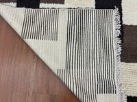Tapis shaggy en laine noué à la main, motif géométrique, à poils longs, fait main, moderne, pour sol, chambre, lavable, antistatique
