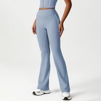 YIYI Vente en gros Pantalon de yoga évasé taille haute pour femmes Nouveau legging évasé couleur bloc Gym Running Dance Pantalon de yoga à jambes larges