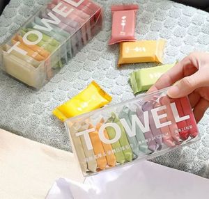 Toallas portátiles comprimidas para la cara y las manos Toalla de baño de limpieza facial desechable suave para acampar y viajar al aire libre - Product Image 6