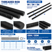 DIN975 1000mm threaded rod Mild Steel Plain Finish Fully Threaded Rod Custom Length Thread Stud For Construction Anchoring