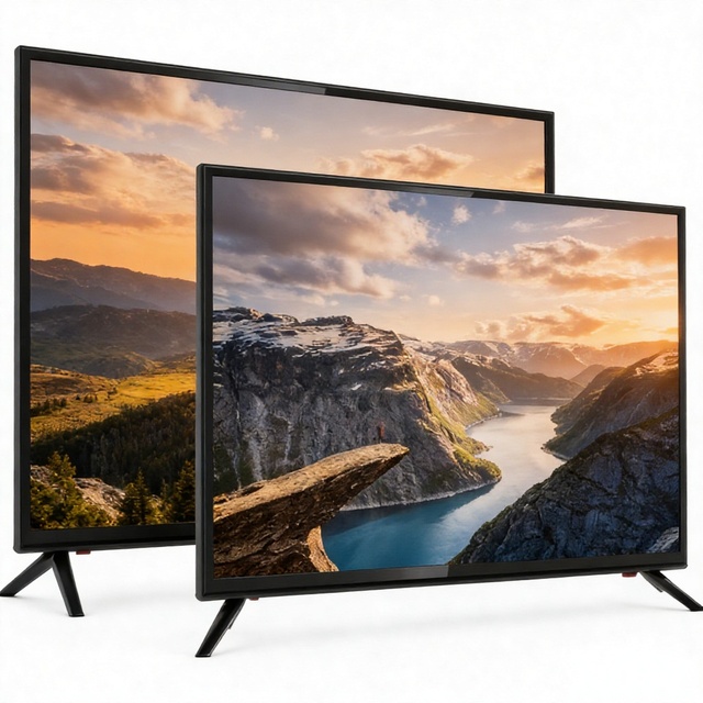 Plastic Frame TV 43 55 65 75 85 Inch Custom OEM Brand 4K LED TV LAN Interface LED Backlight with WIFI Android Version Stand/Wall