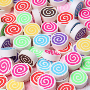 Charmes en <span class=keywords><strong>argile</strong></span> polymère en forme de cœur rond artificiel, bonbons sucrés en guimauve, accessoires de bricolage, embellissements en <span class=keywords><strong>argile</strong></span> polymère - Product Image 1