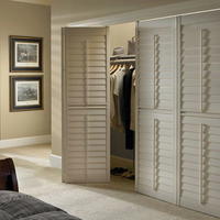 Volets Horizontaux Ajustables en PVC, Porte Coulissante, Pare-Soleil, Protection de l'Intimité, Volets Bi-Pliants, Volets de Planteurs pour Salon et Entrepôt