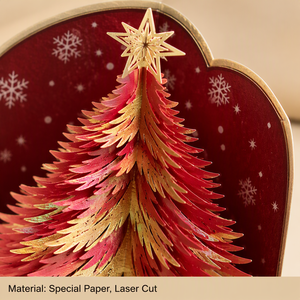 Carte de vœux de Noël 3D personnalisée en papier, carte de message de fêtes, carte de Noël, cadeau de Noël - Product Image 4