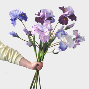 Flores Artificiales <span class=keywords><strong>de</strong></span> Iris, Flores <span class=keywords><strong>de</strong></span> Seda <span class=keywords><strong>de</strong></span> Iris Púrpura, Tallo Largo, Decoración para Bodas, Hogar, Oficina, Mesa, Jarrón, Centro <span class=keywords><strong>de</strong></span> Mesa - Product Image 2