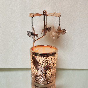 Großhandel Kolibri Rotierender Kerzenhalter Gold Drehbarer Teelichthalter für Ehefrau und Kindergeschenke - Product Image 2