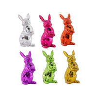 Décorations de lapin en plastique coloré véritable Lapin de Pâques de bureau Cartoon Articles d'ameublement Simple Home Porch Party Decorations