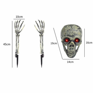 Halloween <b>Light</b> <b>Up</b> Skull Ground Stake Skeleton Hand Ornament Yard Lawn Scene Layout Spooky Garden Decoration - Product Image 6