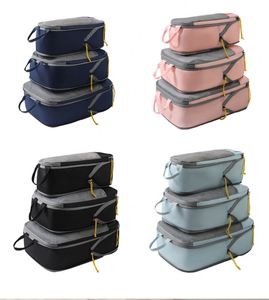<b>3</b>-Piece Lightweight Packing <b>Cube</b> Set with Transparent Front Panel for Quick Identification - Product Image 4