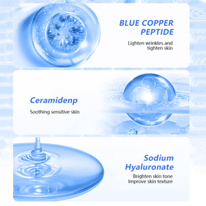 Masque facial en feuille de réparation de la peau Ghk-cu avec logo personnalisé, prix d'usine, masque facial en feuille de peptide de cuivre bleu - Product Image 5