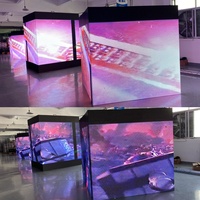 Mur d'affichage LED de location intérieur/extérieur P3.91mm, cube 500x500mm, coin droit, DHLED 6000cd/m², couleur pleine, haute luminosité