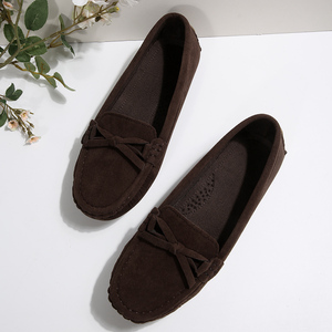 Женские коричневые тканевые мокасины с бантом, заостренный носок, без застежки, на плоской подошве, легкие, модные, повседневные, для работы - Product Image 6