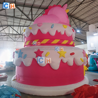 Gâteau d'anniversaire gonflable géant en forme de licorne, personnalisable, pour la décoration d'événements et de fêtes