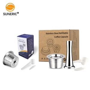 詰め替え可能なコーヒーフィルターカプセルポッドセットカフィタリーチボステンレススチールコーヒーカプセルブラシスプーンタンパー付き - Product Image 5