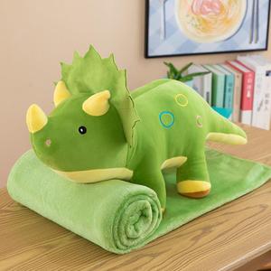 AIFEI mainan selimut Naga Segitiga tujuan ganda dan bantal pendingin udara 2-in-1 selimut tidur siang anak-anak dengan pengisi katun PP - Product Image 5