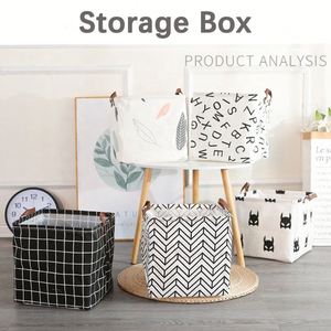 Collapsible Fabric Cube Organizer Canvas Foldable Storage Boxes Bins for Laundry Toys Clothes