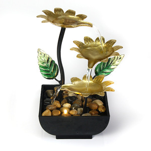 Fontaine décorative en fer forgé Chunshan avec rétroéclairage, forme irrégulière, pour bureau, ornement lumineux Feng Shui - Product Image 1