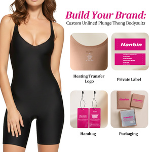 NANBIN Nouveau Design <span class=keywords><strong>Body</strong></span> Sculptant à Décolleté en V Profond, Longueur Mi-Cuisse, Bretelles Arrière Réglables, Effet Amincissant sur la Taille et le Bas du <span class=keywords><strong>Dos</strong></span>, Sculpteur Corporel Complet - Product Image 3