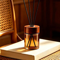 Diffuseur de parfum en verre cylindrique de grande capacité 150 ml, parfum longue durée, aromathérapie sans flamme, décoration personnalisable pour la maison