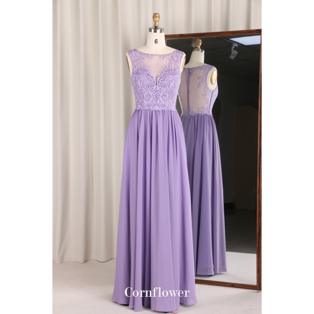 red bridesmaid dresses chiffon V-Neck Long Sequin Prom Dress with Lace-Up Back Royal / 4 main image 0