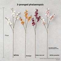Arrangements d'orchidées Phalaenopsis en soie au toucher doux - Décoration florale pastorale, fleurs artificielles semi-artisanales pour la maison