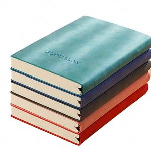 สมุดบันทึกปกหนังแบบแข็ง ขนาด A4 หนา 100 แผ่น แบบมีเส้นบรรทัด สำหรับจดบันทึกประจำวัน  เหมาะสำหรับเป็นของขวัญ  รับทำตามสั่ง ขายส่ง - Product Image 1