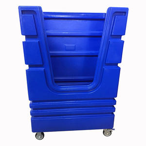 कवर ढक्कन के साथ होटल प्लास्टिक लॉन्ड्री पिंजरे ट्रॉली - Product Image 4