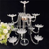 Chandeliers de luxe transparents à 12 bras, chandeliers modernes de luxe en acrylique transparent, décorations de table de mariage