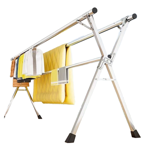 Séchoir à <span class=keywords><strong>linge</strong></span> en acier inoxydable en forme de X, pliable, gain de place, organisateur de <span class=keywords><strong>linge</strong></span> robuste pour usage intérieur et extérieur - Product Image 1