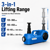 Kit automobile ODM 5T DC12V avec cric hydraulique électrique, manomètre analogique, gonfleur de pneus 35L/min et clé à chocs 400Nm