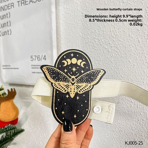 Cortina de Cuerda de Madera con Diseño Moderno de Búho de Dibujos Animados, Decoración Creativa para <span class=keywords><strong>el</strong></span> Hogar, Hebilla Artística de Corazón para Aniversario, Sin Necesidad de Perforar - Product Image 6