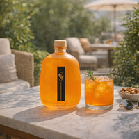 Bouteille ovale de luxe 500 ml en verre super flint avec bouchon, vide, pour vin de fruits, boissons, jus, liqueurs, spiritueux, personnalisable, vente en gros, OEM