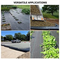 Tapis de contrôle des mauvaises herbes, géotextile tissé en PP stabilisé aux UV, couverture de sol industrielle et agricole, anti-herbe, rouleau de tissu noir