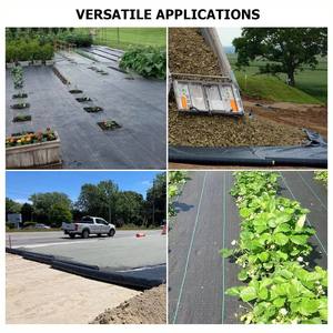 Weed Control <b>Mat</b> UV Stabilized PP Woven Geotextile Industrial Agricultural Ground Cover Anti-Grass Black Fabric Roll - Product Image 6