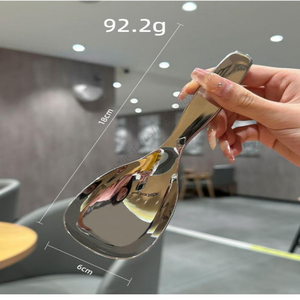 ช้อนซุปทรงกลมแบบแบน ยี่ห้อ Syh271 คุณภาพสูง ผลิตจากโลหะ 304 สไตล์เกาหลี สำหรับเสิร์ฟข้าวและซุป ขายส่ง - Product Image 3