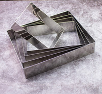 Moules à gâteau rectangulaires en acier inoxydable pour la maison et la cuisine, 6 x 4 pouces, cercle à mousse, emporte-pièce rectangulaire, emporte-pièce à gâteau au fromage