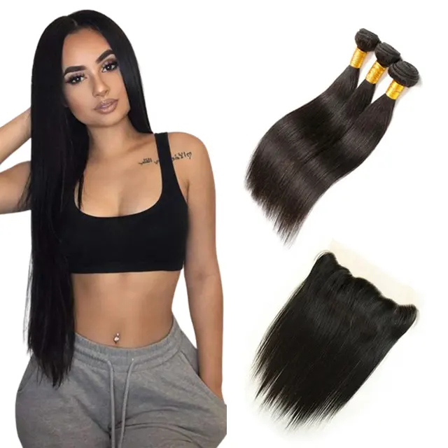 Virgin brazilian cuticle aligned hair 13x4 ear to ear lace frontal mink brazilian straight hair lace frontal