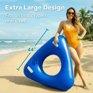 Flotador Inflable de PVC para Piscina, Anillo de Natación de Dos Tonos con Asas para Adultos - MAKE WAVES - Product Image 6