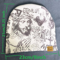 100% polyester colorant produits de sublimation complète Hip Hop Y2k chapeau bonnet tricoté avec logo personnalisé multicolore partout impression numérique