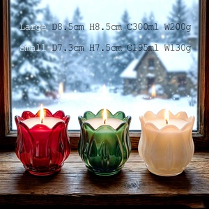 FENGJUN Frascos de Vidrio Azul Verde Rosa para <span class=keywords><strong>Velas</strong></span>, Envases Vacíos de 6oz, Venta al por Mayor para <span class=keywords><strong>Velas</strong></span> Aromáticas de Cera de Soja - Product Image 1