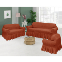 Housse de canapé extensible élastique à volants pour 3 places, sur mesure, vente en gros