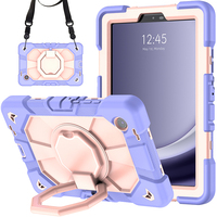 Étui antichute en silicone pour tablette Samsung Galaxy Tab A11/A9 8,7 pouces, coque antichoc avec bandoulière et support rotatif