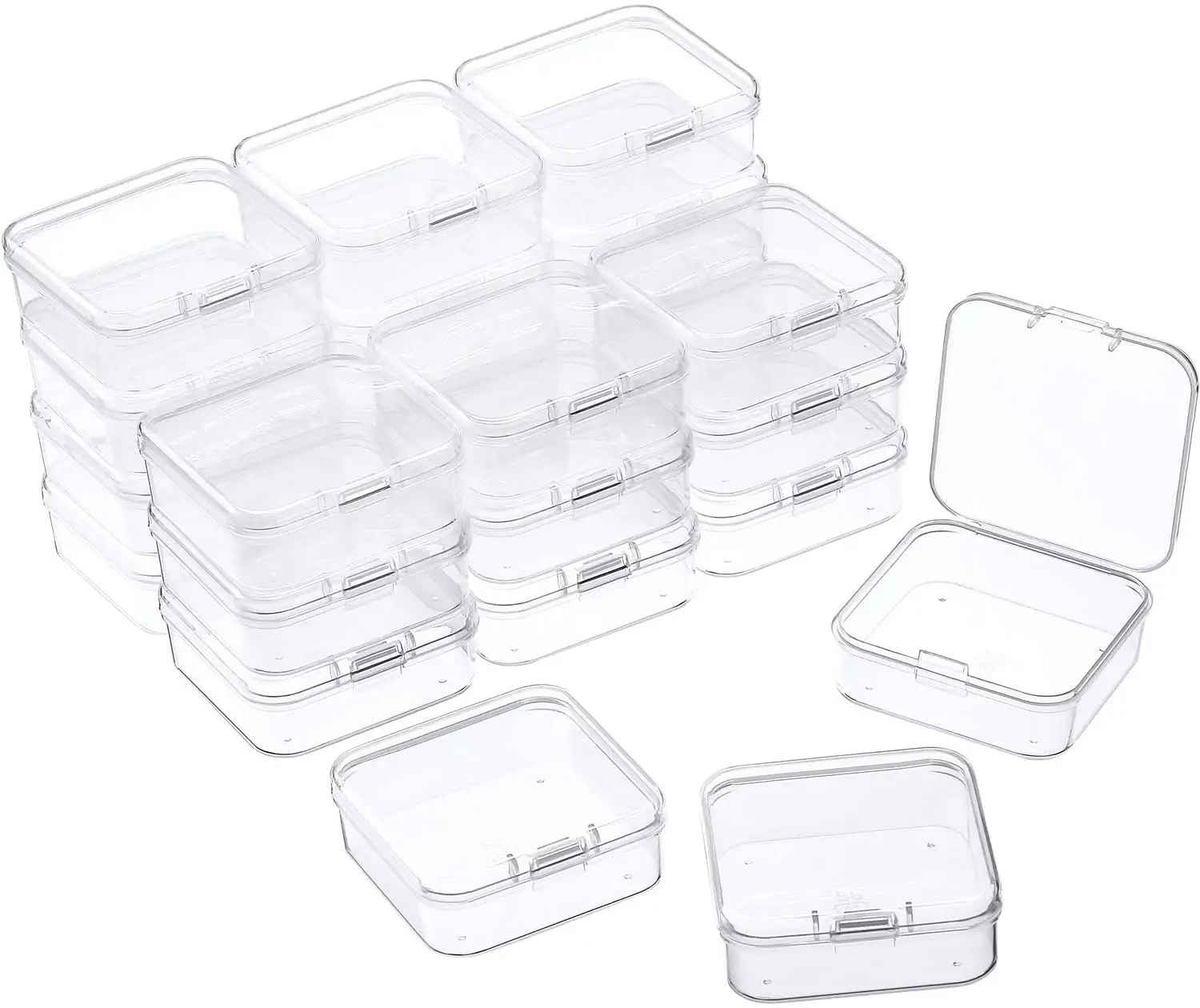 Маленькие прозрачные пластиковые контейнеры для хранения бусин с откидной крышкой для хранения мелких предметов, поделок, ювелирных изделий, фурнитуры
