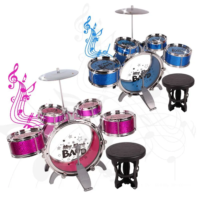 Huasheng conjunto de brinquedos de percussão, conjunto para crianças, instrumento musical de percussão, bateria de jazz